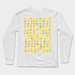 Brush stroke hearts - yellow Long Sleeve T-Shirt